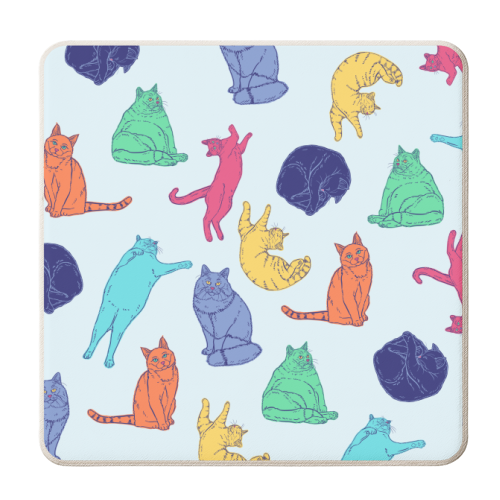 Coloured Cats - personalised beer coaster by Adam Regester