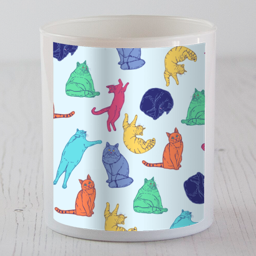 Coloured Cats - scented candle by Adam Regester