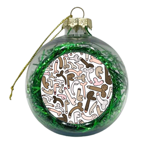 Coloured In Cock Doodles - xmas bauble by Adam Regester