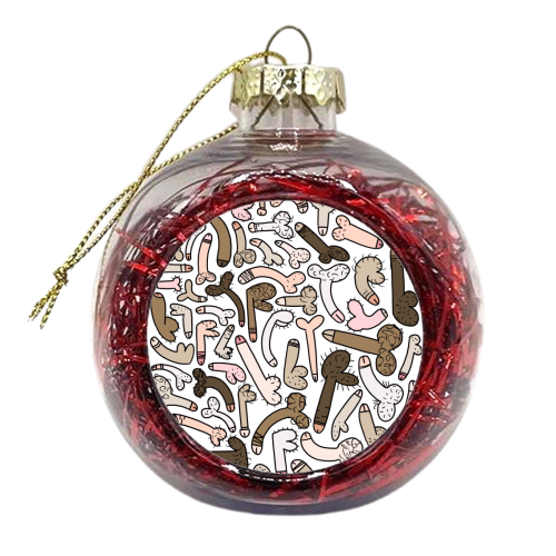 Coloured In Cock Doodles - xmas bauble by Adam Regester