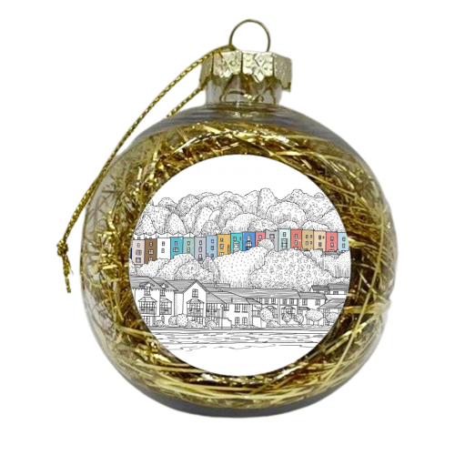 Coloured Houses In Bristol - xmas bauble by Adam Regester
