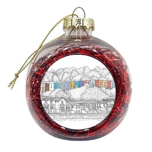 Coloured Houses In Bristol - xmas bauble by Adam Regester