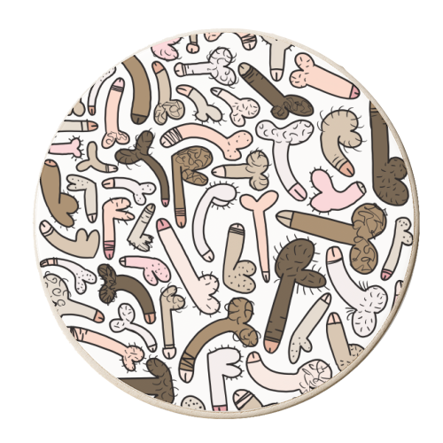 Coloured In Cock Doodles - personalised beer coaster by Adam Regester