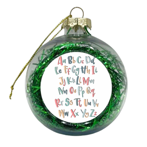 Colourful Alphabet - xmas bauble by Teeny Letters