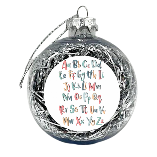 Colourful Alphabet - xmas bauble by Teeny Letters