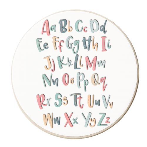 Colourful Alphabet - personalised beer coaster by Teeny Letters