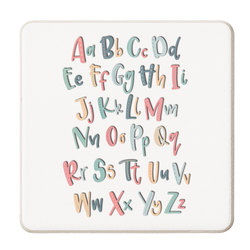 Colourful Alphabet - personalised beer coaster by Teeny Letters