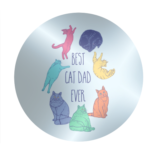 Colourful Best Cat Dad Ever - Circle Sticker by Adam Regester
