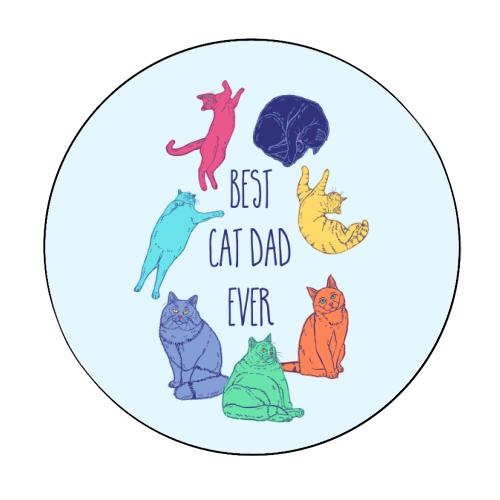 Colourful Best Cat Dad Ever - Circle Sticker by Adam Regester