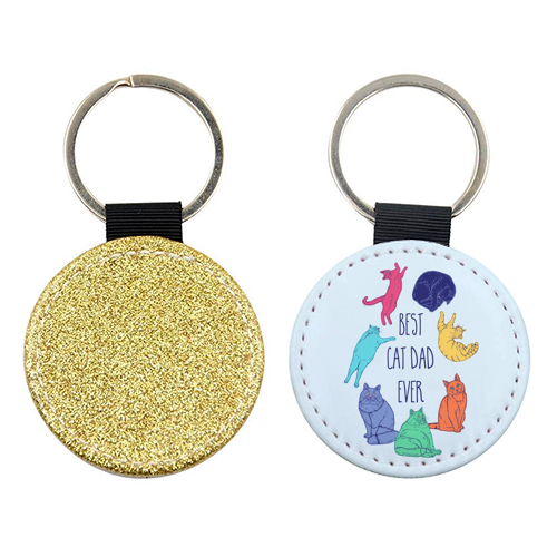 Colourful Best Cat Dad Ever - keyring by Adam Regester