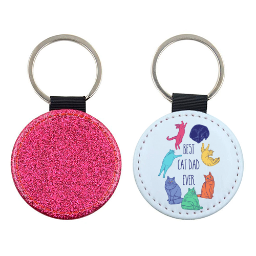 Colourful Best Cat Dad Ever - keyring by Adam Regester