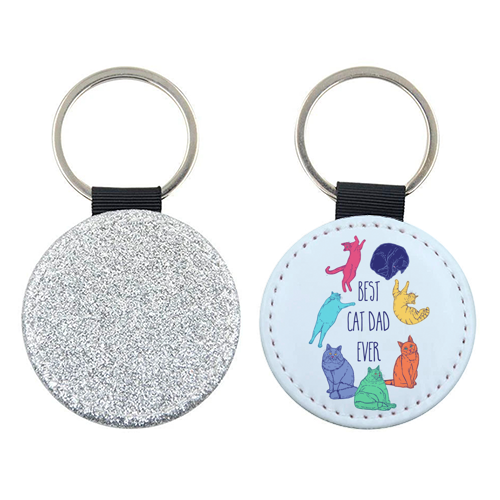 Colourful Best Cat Dad Ever - keyring by Adam Regester