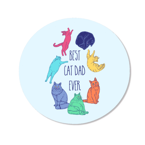 Colourful Best Cat Dad Ever - Magnet by Adam Regester