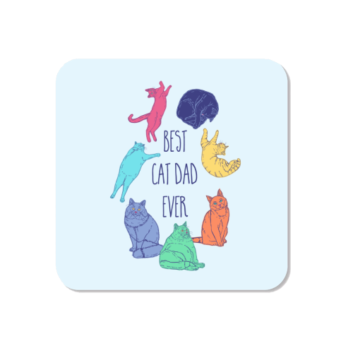 Colourful Best Cat Dad Ever - Magnet by Adam Regester