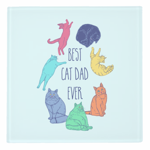 Colourful Best Cat Dad Ever - personalised beer coaster by Adam Regester