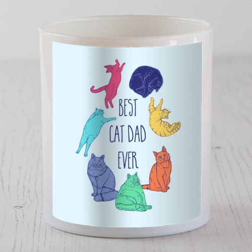 Colourful Best Cat Dad Ever - scented candle by Adam Regester