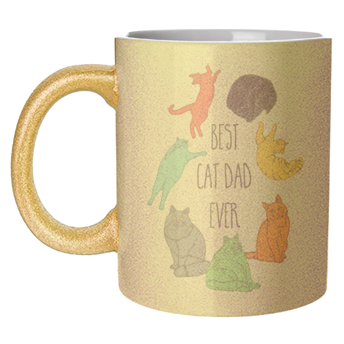 Colourful Best Cat Dad Ever - unique mug by Adam Regester