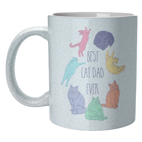 Colourful Best Cat Dad Ever - unique mug by Adam Regester