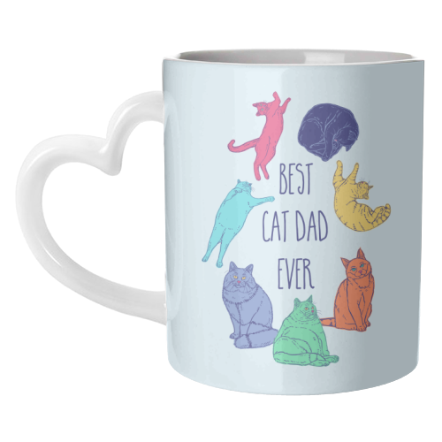 Colourful Best Cat Dad Ever - unique mug by Adam Regester