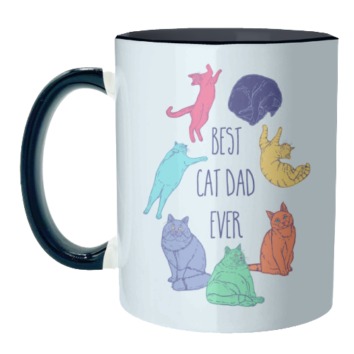 Colourful Best Cat Dad Ever - unique mug by Adam Regester