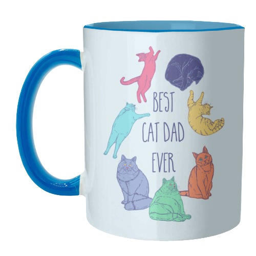 Colourful Best Cat Dad Ever - unique mug by Adam Regester
