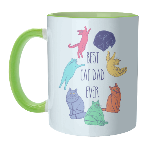 Colourful Best Cat Dad Ever - unique mug by Adam Regester