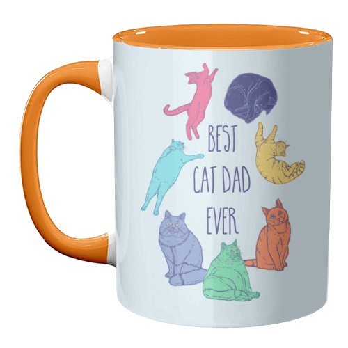 Colourful Best Cat Dad Ever - unique mug by Adam Regester