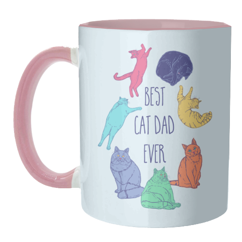 Colourful Best Cat Dad Ever - unique mug by Adam Regester