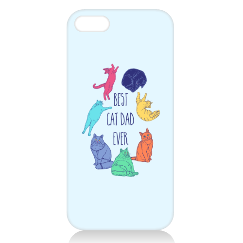 Colourful Best Cat Dad Ever - unique phone case by Adam Regester