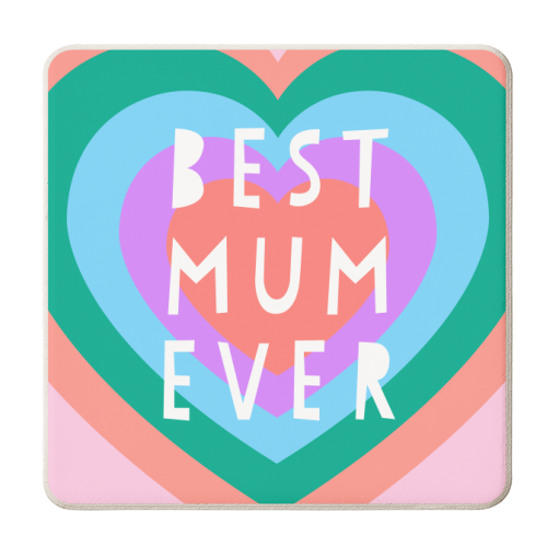 Colourful Best Mum Ever Graphic - personalised beer coaster by Adam Regester