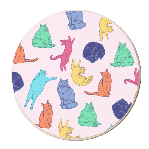 Colourful Cats - personalised beer coaster by Adam Regester