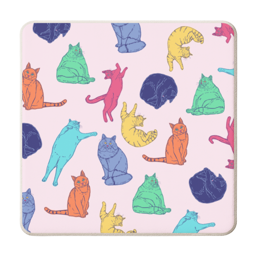 Colourful Cats - personalised beer coaster by Adam Regester