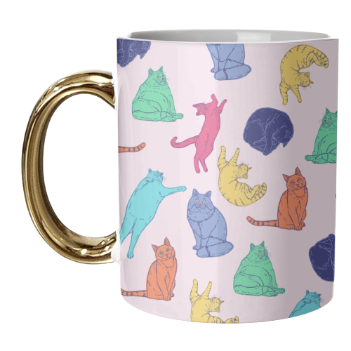 Colourful Cats - unique mug by Adam Regester