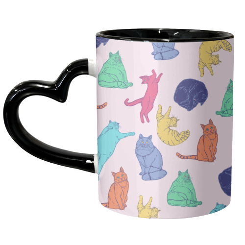 Colourful Cats - unique mug by Adam Regester