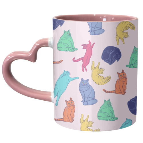Colourful Cats - unique mug by Adam Regester