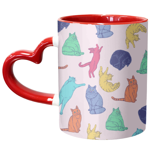 Colourful Cats - unique mug by Adam Regester