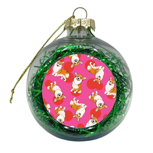 Colourful Corgi Dog - xmas bauble by Lucy Elliott