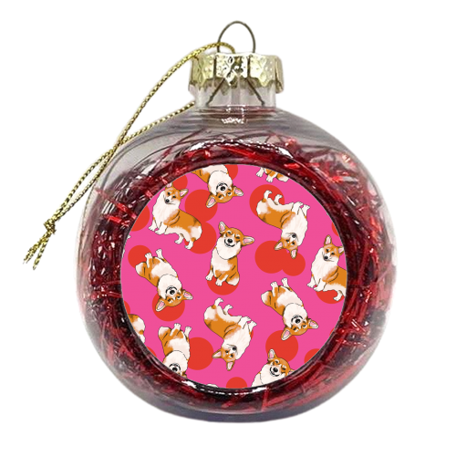 Colourful Corgi Dog - xmas bauble by Lucy Elliott