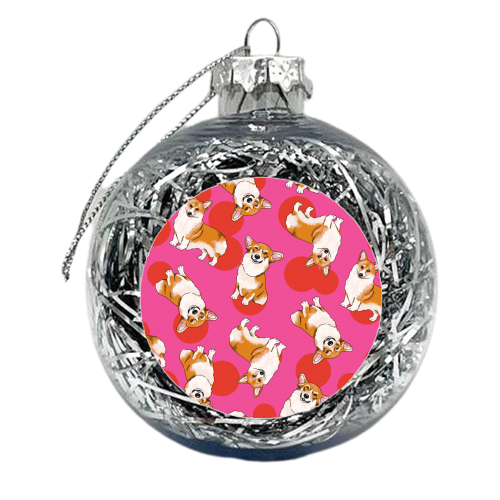 Colourful Corgi Dog - xmas bauble by Lucy Elliott