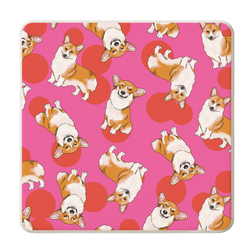Colourful Corgi Dog - personalised beer coaster by Lucy Elliott