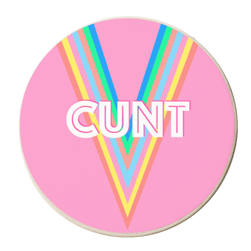 Colourful Cunt Graphic Design - personalised beer coaster by Adam Regester