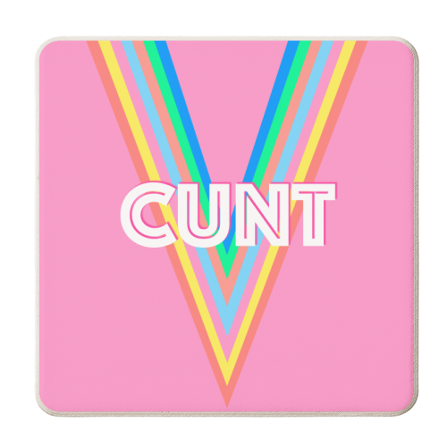 Colourful Cunt Graphic Design - personalised beer coaster by Adam Regester