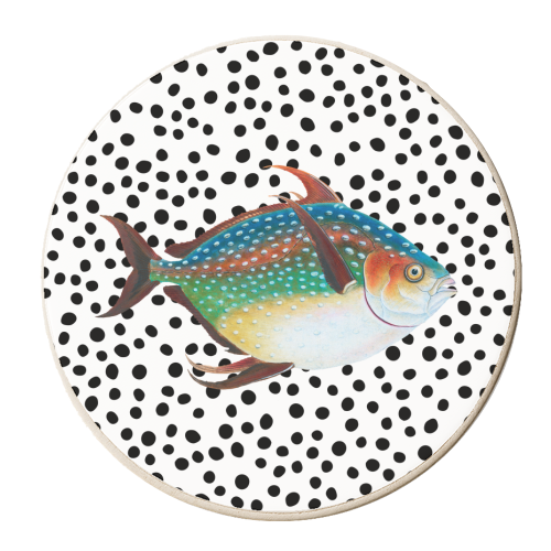 Colourful Fish | Polka Dot - personalised beer coaster by The 13 Prints