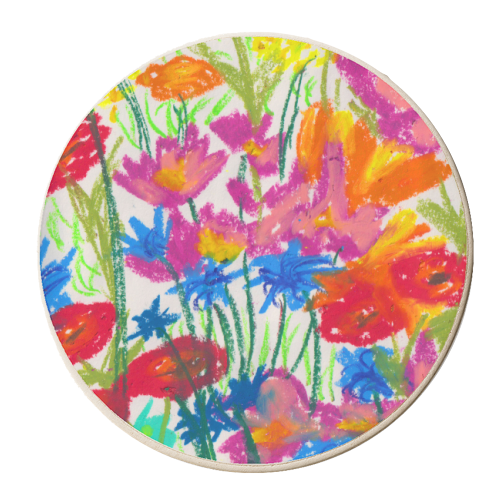 Colourful Flower Meadow - personalised beer coaster by holly crerar