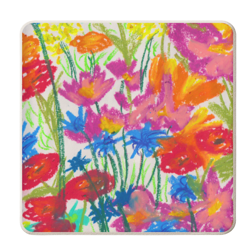 Colourful Flower Meadow - personalised beer coaster by holly crerar