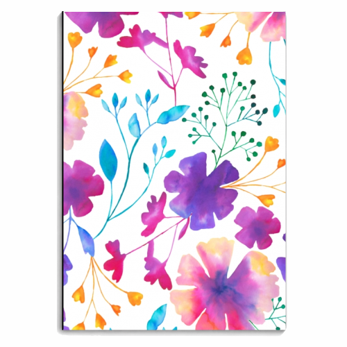 Colourful Fluro Floral Pattern - personalised A4, A5, A6 notebook by Dizzywonders