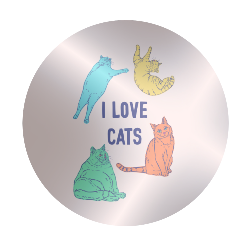 Colourful I Love Cats - Circle Sticker by Adam Regester