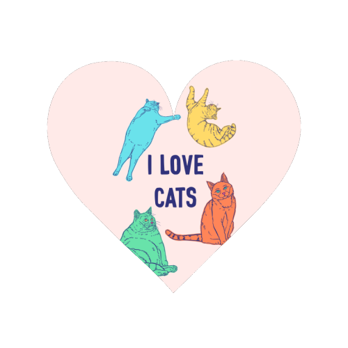 Colourful I Love Cats - Magnet by Adam Regester