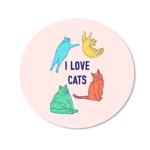 Colourful I Love Cats - Magnet by Adam Regester