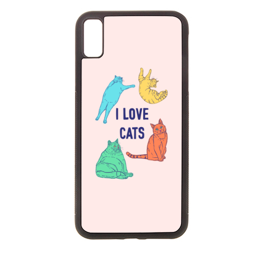 Colourful I Love Cats - stylish phone case by Adam Regester